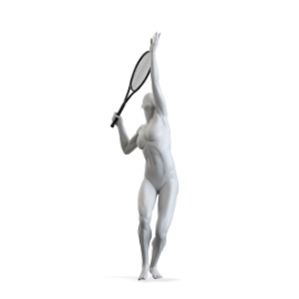Manequins importados esportista tenista branco pose especial