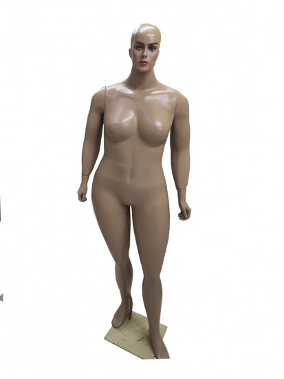 Manequim plus size fibra de vidro bege.